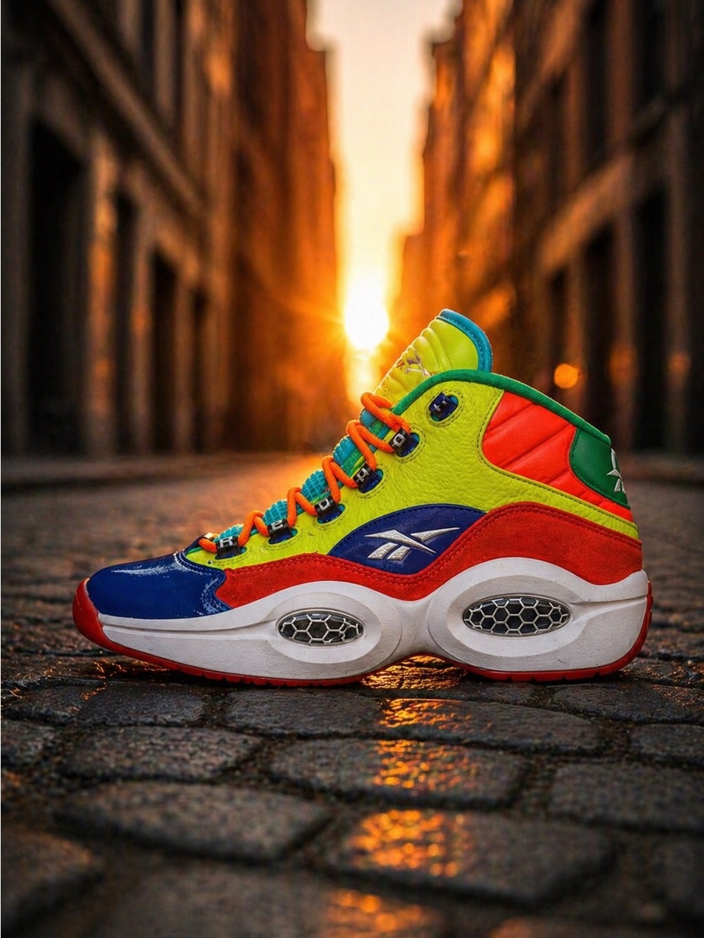 Reebok Question Mid Allen Iverson “Color Explosion” Multicolor Men’s 6.5 EUC